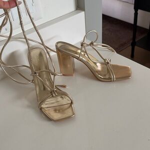 Amazon Gold Strappy Heeled Sandals